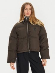 AMI PARIS Kurtka puchowa FJK413.PA0009 Brązowy Regular Fit. Brązowe kurtki AMI PARIS, xs, bez wzorów, z puchu, bez kaptura. Za 3,259.00 zł.