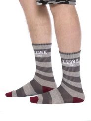 Leone 1947 Apparel Basic Stripes Unisex Skarpety sportowe. Brązowe skarpetki LEONE 1947 APPAREL, bez wzorów, z żakardem. Za 16.80 zł.