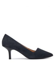 Geox Czółenka D Kleopy D66YBC 21 C4021 Granatowy. Niebieskie czółenka Geox, bez wzorów, ze skóry, bez obcasa, bez zapięcia. Za 549.99 zł.