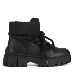 Trapery MEXX. Czarne botki Mexx, bez wzorów, bez obcasa, bez zapięcia. Za 349.99 zł.