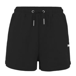 Spodenki damskie FILA Brandenburg High Waist. Czarne szorty sportowe Fila, bez wzorów, z bawełny, z podwyższonym stanem, trekkingowe. Za 52.99 zł.