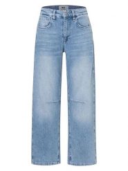 MAC Dżinsy "Ohio" - Barrel fit - w kolorze błękitnym rozmiar: 44. Niebieskie jeansy MAC, z aplikacjami, ze skóry, klasyczne, z podwyższonym stanem. Za 310.35 zł.