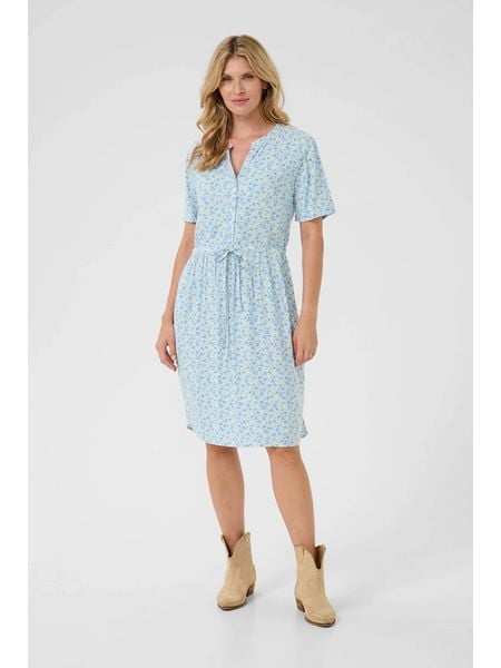 Kaffe Sukienka w kolorze błękitnym rozmiar: 36. Niebieskie sukienki Kaffe, na imprezę, s, bez wzorów, z wiskozy, klasyczne, bez kołnierzyka, bez ramiączek, midi. Za 96.14 zł.