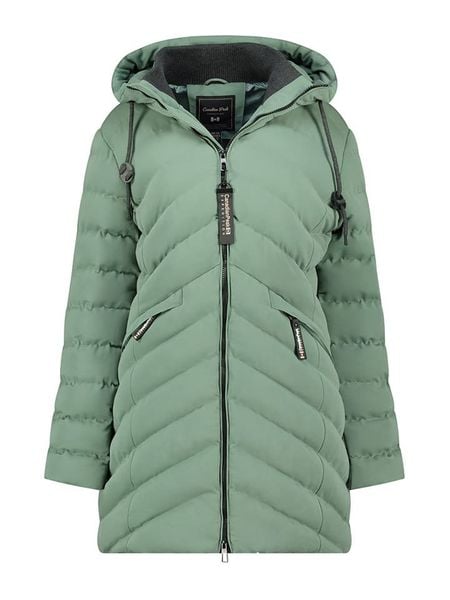 Canadian Peak Płaszcz zimowy "Clarisseak" w kolorze zielonym rozmiar: XXL. Zielone płaszcze Canadian Peak, na zimę, xxl, bez wzorów, z puchu, bez kaptura. Za 325.79 zł.