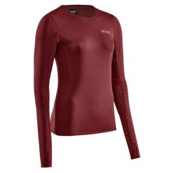 Koszulka sportowa do biegania z długim rękawem CEP damska. Czerwone t-shirty sportowe CEP, l, bez wzorów, bez ramiączek, do biegania. Za 209.00 zł.