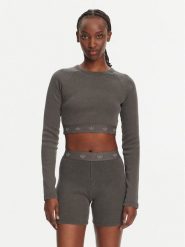 Adidas Bluzka Ribbed JD0014 Czarny Slim Fit. Czarne bluzki adidas, m, bez wzorów, z bawełny, bez kołnierzyka, bez ramiączek. Za 109.99 zł.