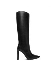 GINO ROSSI Kozaki EO-GLC511-17-3614 Czarny. Czarne kozaki Gino Rossi, bez wzorów, ze skóry, bez obcasa, na szpilce, bez zapięcia. Za 799.99 zł.