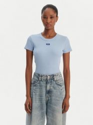 HUGO T-Shirt Easy 50523924 Błękitny Slim Fit. Niebieskie t-shirty Hugo, xs, bez wzorów, z bawełny, bez kołnierzyka, bez ramiączek. Za 199.99 zł.