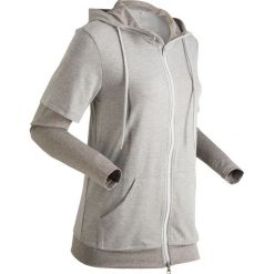 Bluza treningowa 2 w 1, długi rękaw bonprix jasnoszary melanż - szary melanż. Bluzy marki INOVIK. Za 79.99 zł.