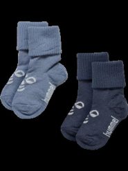 Hummel Skarpety hmlMINI WOOL 2-PACK z wełny – OMBRE BLUE/FLINT STONE. Niebieskie skarpetki Hummel, bez wzorów, dziergany. Za 96.50 zł.