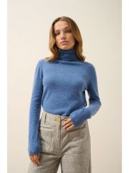 Just Cashmere Kaszmirowy golf "Ava" w kolorze błękitnym rozmiar: M. Niebieskie swetry Just Cashmere, m, bez wzorów, z kaszmiru, bez ramiączek. Za 320.63 zł.