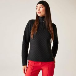 Bluza damska z suwakiem 1/4 Glamourize III Dare 2b. Czarne bluzy Dare 2b, na zimę, bez wzorów, z dzianiny, bez kaptura, narciarskie. W wyprzedaży za 199.99 zł.