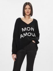 Kontatto Sweter 3M1200 Czarny Oversize. Czarne swetry Kontatto, m, bez wzorów, z syntetyku, bez ramiączek. Za 279.99 zł.