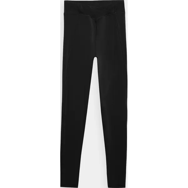 Legginsy dzianinowe damskie. Czarne legginsy 4f, bez wzorów, z dzianiny. Za 129.99 zł.