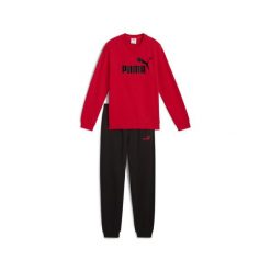 Młodzieżowy dres Essentials z logo No. 1 z bluzą PUMA For All Time Red. Czerwona bluzy Puma, m, bez wzorów, z dresówki, bez kaptura, do biegania. W wyprzedaży za 164.00 zł.