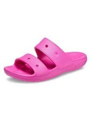 Crocs Klapki "Classic" w kolorze różowym rozmiar: 37/38. Różowe klapki Crocs, bez wzorów, klasyczne, z otwartym noskiem, bez obcasa, bez zapięcia. Za 99.80 zł.