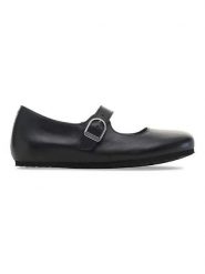 Birkenstock Skórzane baleriny "Santa Clarit" w kolorze czarnym rozmiar: 38. Czarne baleriny Birkenstock, bez wzorów, bez obcasa, bez zapięcia. Za 487.72 zł.