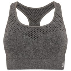 Damski top Dare2B Dont Sweat It popielaty. Szare biustonosze sportowe Dare 2b, bez wzorów, z elastanu, na fitness i siłownię. W wyprzedaży za 84.99 zł.