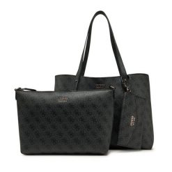 Torebka Guess. Czarne shopper bag Guess, z aplikacjami, bez dodatków. Za 669.99 zł.
