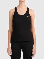 4F Top sportowy w kolorze czarnym rozmiar: S. Czarne topy sportowe 4f, s, bez wzorów, z materiału, outdoorowe. Za 52.67 zł.