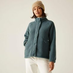 Polar damski rozsuwany Emilica Borg. Zielone bluzy z polaru Regatta, bez wzorów, z polaru, trekkingowe. W wyprzedaży za 249.99 zł.