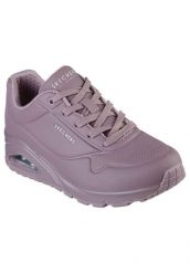 Buty sportowe Sneakersy damskie, Skechers Uno-Stand on Air. Fioletowe buty treningowe Skechers, na lato, bez wzorów, z materiału, przed kostkę, bez zapięcia, trekkingowe. Za 279.99 zł.