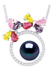 Pearl Addict Srebrny naszyjnik z perłą - dł. 42 cm rozmiar: onesize. Szare naszyjniki Pearl Addict, z materiału, z cyrkonią, srebrne. Za 260.99 zł.