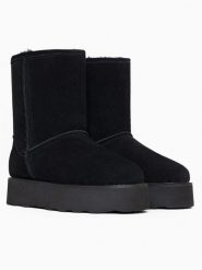 Gooce Skórzane kozaki zimowe "Sawel Waterproof" w kolorze czarnym rozmiar: 37. Czarne kozaki Gooce, na zimę, bez wzorów, z materiału, eleganckie, bez obcasa, na platformie, bez zapięcia. Za 282.99 zł.