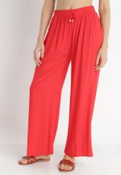 Czerwone Spodnie Sharrill. Czerwone jeansy Born2be, l, z aplikacjami, z jeansu, eleganckie, długie. W wyprzedaży za 38.24 zł.