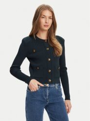 Guess Kardigan W5YR09 Z0130 Zielony Regular Fit. Zielone swetry Guess, xxl, z aplikacjami, z syntetyku, bez ramiączek. Za 529.99 zł.