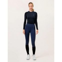 Damskie legginsy jeździeckie z pełną przyczepnością Equestrian Stockholm Dressag. Niebieskie legginsy EQUESTRIAN STOCKHOLM, bez wzorów. Za 456.55 zł.