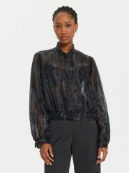 TWINSET Bluza 241TP2020 Czarny Loose Fit. Czarne bluzy Twinset, bez wzorów, z syntetyku, bez kaptura. Za 529.99 zł.
