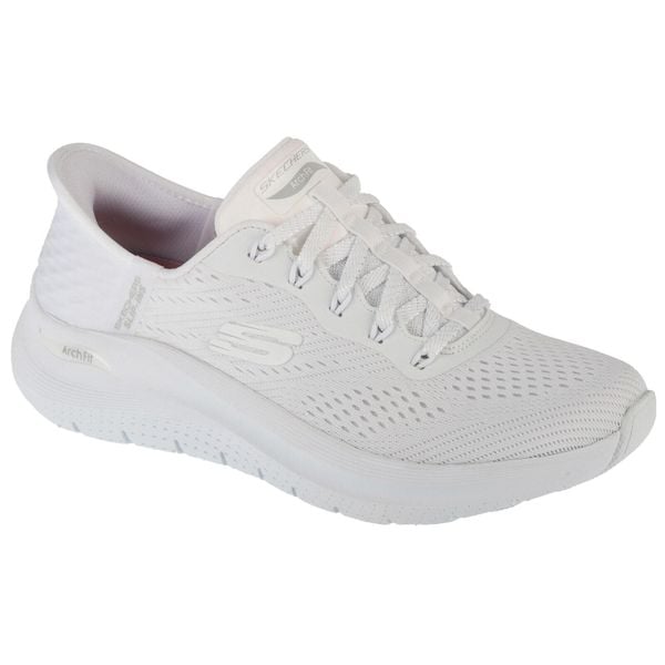 Buty sportowe damskie, Slip-Ins: Arch Fit 2.0 - Easy Chic. Białe buty sportowe lifestyle Skechers, bez wzorów, sportowe, bez zapięcia, skechers sport. Za 519.99 zł.
