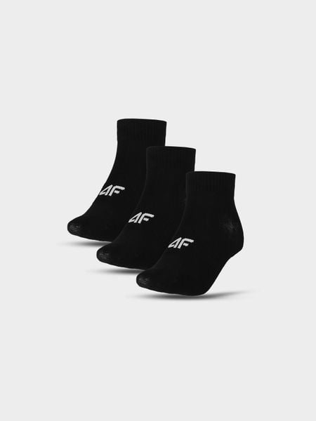 4F Skarpety casual za kostkę (3-pack) damskie - czarne 39-42. Czarne skarpetki 4f, bez wzorów, z bawełny. Za 49.99 zł.