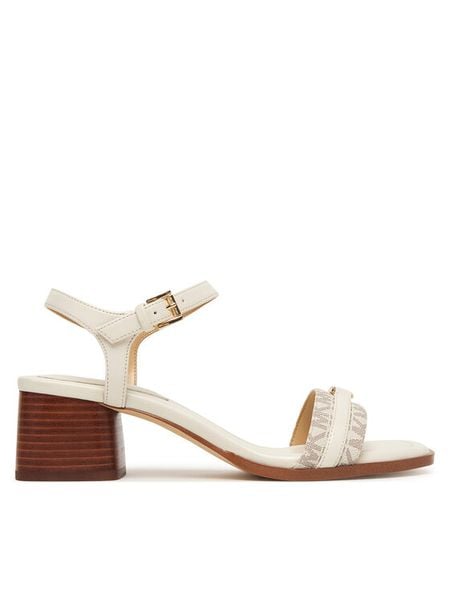 MICHAEL Michael Kors Sandały Mandy 40S6MAMS1B Beżowy. Brązowe sandały MICHAEL Michael Kors, bez wzorów, ze skóry, bez obcasa, na słupku, bez zapięcia. Za 629.99 zł.