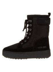 Moon Boot Skórzane botki "Ltrack Combat" w kolorze czarnym rozmiar: 35. Czarne botki Moon Boot, bez wzorów, z materiału, bez obcasa, bez zapięcia. Za 387.44 zł.