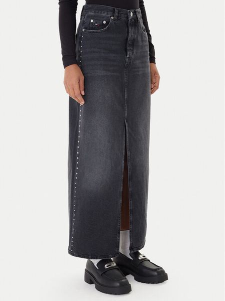 Tommy Jeans Spódnica jeansowa Layla DW0DW21576 Czarny Regular Fit. Czarne spódnice Tommy Jeans, bez wzorów, z bawełny. Za 519.99 zł.