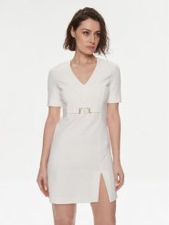 TWINSET Sukienka koktajlowa 241TP2275 Écru Regular Fit. Sukienki Twinset, bez wzorów, z wiskozy, wizytowe, bez kołnierzyka, bez ramiączek. Za 519.99 zł.