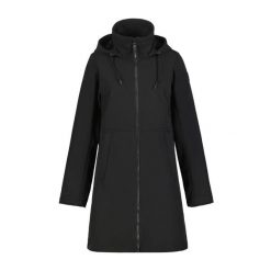 Długa kurtka softshell do wędrówek damska Icepeak Agaram. Czarne kurtki Icepeak, l, bez wzorów, z materiału, eleganckie, bez kaptura. Za 475.50 zł.