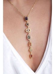 Lodie Silver Naszyjnik z elementami ozdobnymi - dł. 45 cm rozmiar: onesize. Szare naszyjniki Lodie Silver, z materiału, z cyrkonią, ze stali. Za 70.90 zł.
