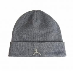 Czapka zimowa Air Jordan Cuffed Beanie Carbon Heather Szara - 9A0063-GEH. Szare czapki zimowe Jordan, bez wzorów, sportowe. Za 136.85 zł.