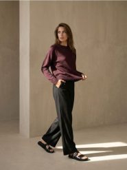 Sweter chunky z koronkowym wykończeniem - bordowy. Czerwone swetry Sinsay, l, bez wzorów, z koronki, bez ramiączek. Za 39.99 zł.
