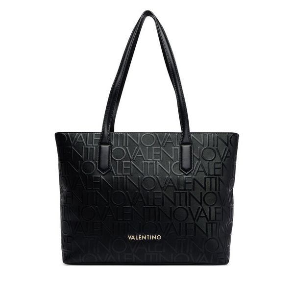 Torebka Valentino. Czarne shopper bag Valentino, bez wzorów, bez dodatków. Za 749.99 zł.