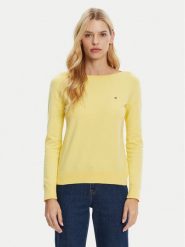 Tommy Hilfiger Sweter WW0WW40099 Żółty Regular Fit. Żółte swetry Tommy Hilfiger, xs, bez wzorów, z syntetyku, bez ramiączek. Za 279.99 zł.