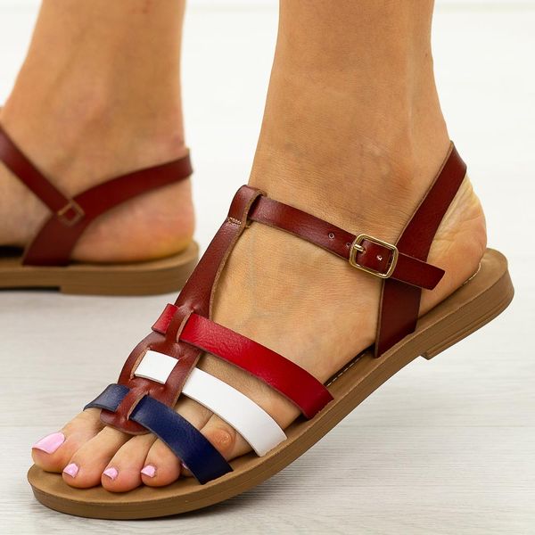 Brązowe płaskie sandały damskie Filippo Ds6894/25. Brązowe sandały Filippo, bez wzorów, z jeansu, klasyczne, bez obcasa, na płaskiej podeszwie, bez zapięcia. Za 119.00 zł.