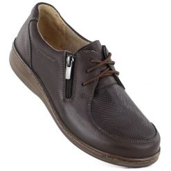 Skórzane półbuty damskie komfortowe brązowe Helios 464K. Brązowe półbuty wsuwane Helios, bez wzorów, ze skóry, bez obcasa. Za 409.99 zł.