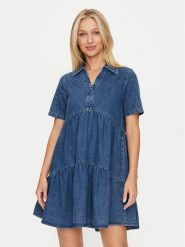 Noisy May Sukienka jeansowa Rikka 27030819 Niebieski Loose Fit. Niebieskie sukienki Noisy May, s, bez wzorów, z bawełny, bez kołnierzyka, bez ramiączek. Za 139.99 zł.
