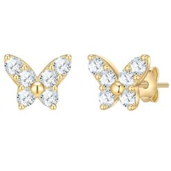 Glanzstücke München Kolczyki Motyl z Srebra Sterling w zlocie zóltym z Cyrkonia 1 ct Damski. Żółte kolczyki Glanzstücke München, z cyrkonią, pozłacane. Za 169.99 zł.