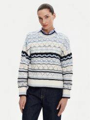 Barbour Sweter Eloise LKN1615MI11 Błękitny Relaxed Fit. Niebieskie swetry Barbour, bez wzorów, z bawełny, bez ramiączek. Za 379.99 zł.