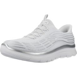 Buty SKECHERS PLUS SOFT LUSTER Biały. Białe buty trekkingowe Skechers, bez wzorów, z syntetyku, bez zapięcia, trekkingowe. Za 406.99 zł.